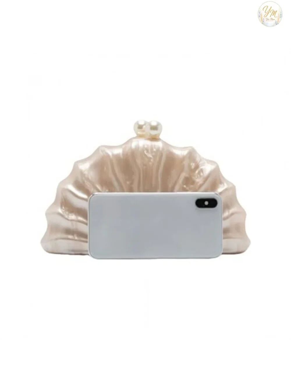 Acrylic Shell Shaped Clutch Luxury Marble Evening Handbag with Chain Shoulder
